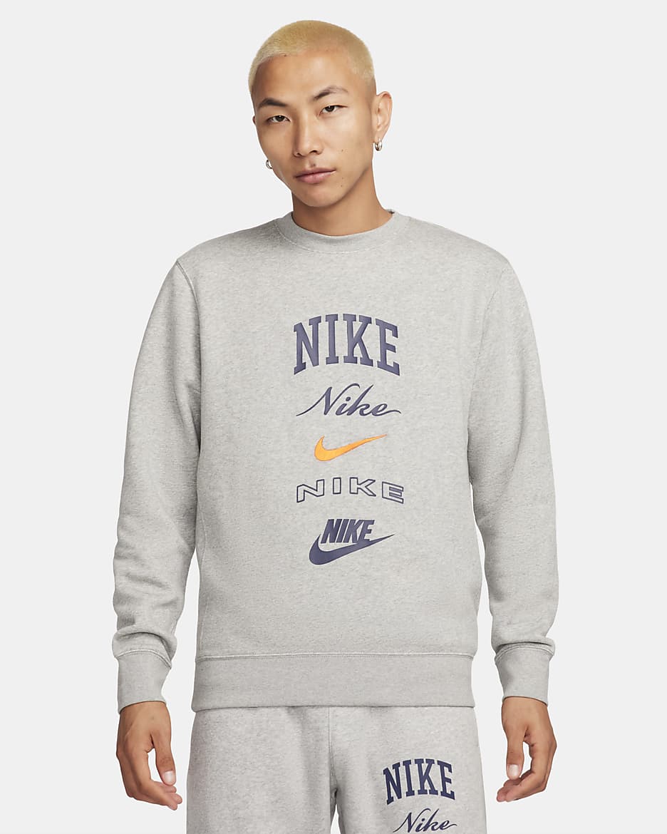 Nike Club Fleece Men s Long Sleeve Crew Neck Sweatshirt